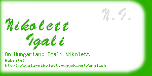 nikolett igali business card